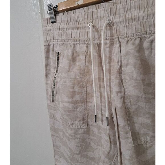 ATHLETA CABO TIDE Linen Jogger Womens Size 4 Pants beige Camouflage Neutral - Picture 4 of 11